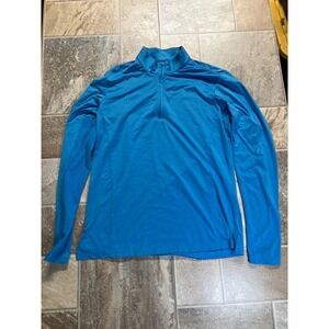 San Soleil Blue Athletic Quarter Zip Long Sleeve Pullover Top Women's Size M